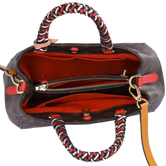 Louis Vuitton Montaigne BB Monogram Handbag M44671 Red Braided Handles - Picture 8 of 8